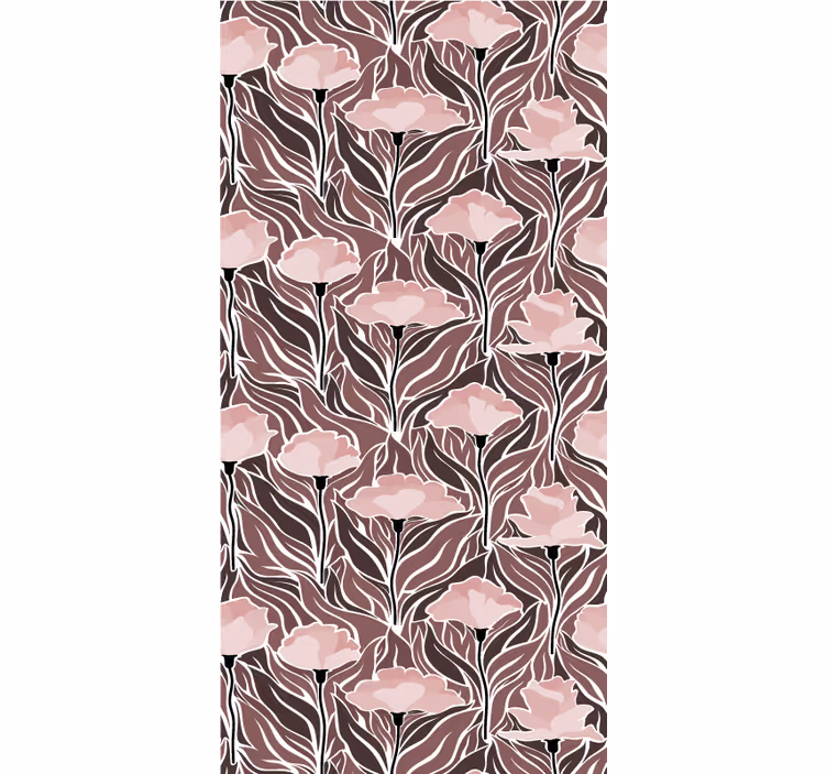 Store enrouleur fleur motifs beiges élégants - TenStickers