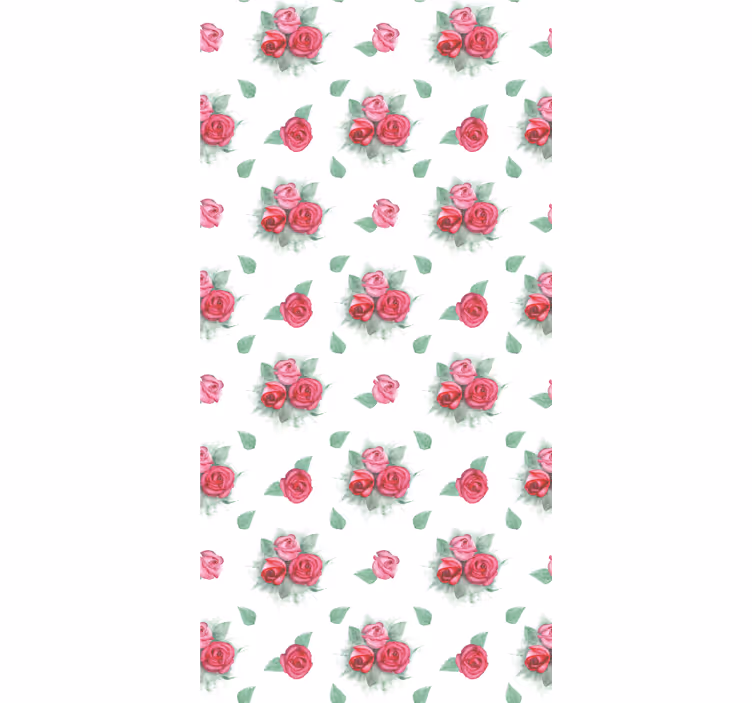 Store enrouleur fleurs et plantes roses avec des feuilles - TenStickers