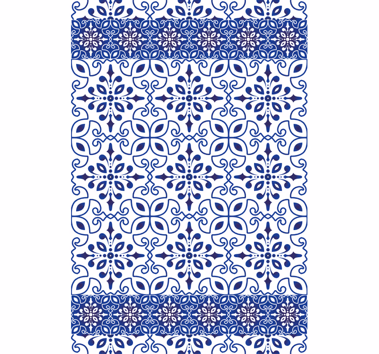 Store enrouleur salle de bain carreaux bleus ornés - TenStickers