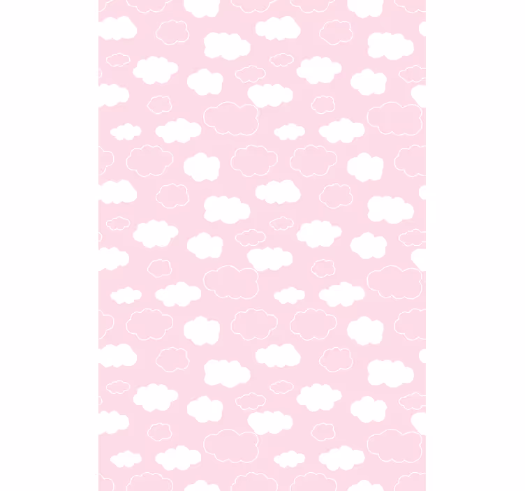 Stores nuages Couleur unie rose et blanc - TenStickers