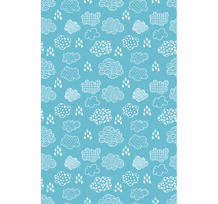 Store enrouleur nuage motif de dessin bleu - TenStickers