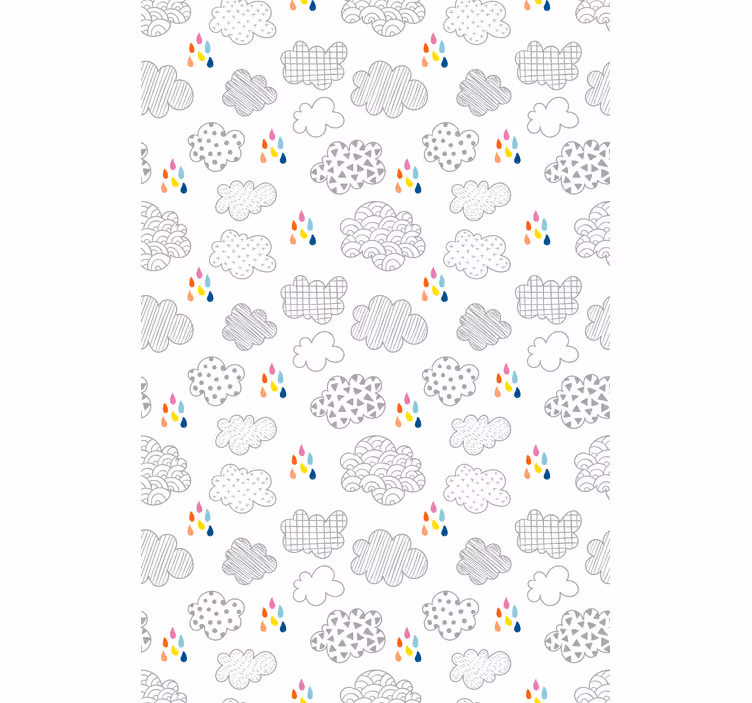 Store enrouleur nuage motif pluvieux gris - TenStickers