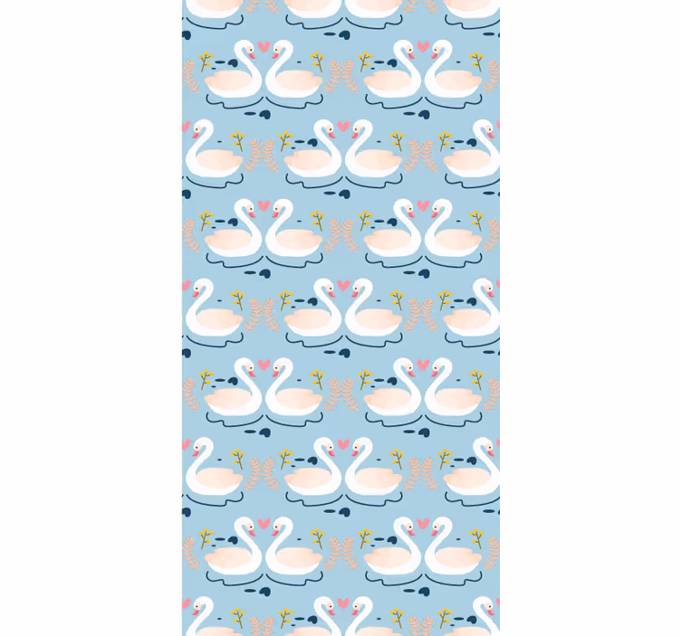 Store enrouleur animaux charmant motif de cygnes - TenStickers