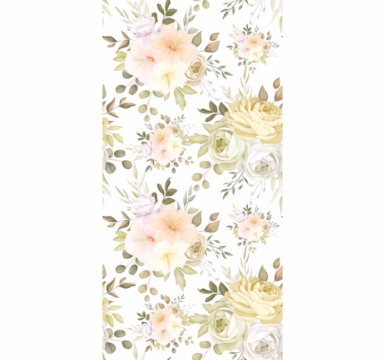 Stores fleurs Beau sticker floral sans couture - TenStickers
