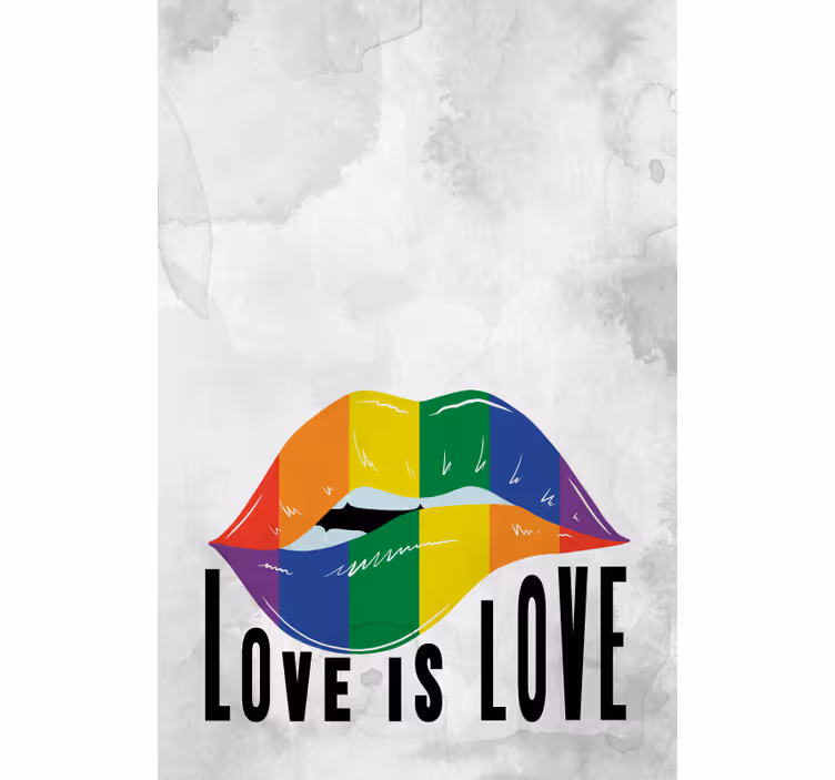 Store enrouleur phrase art des lèvres arc-en-ciel - TenStickers