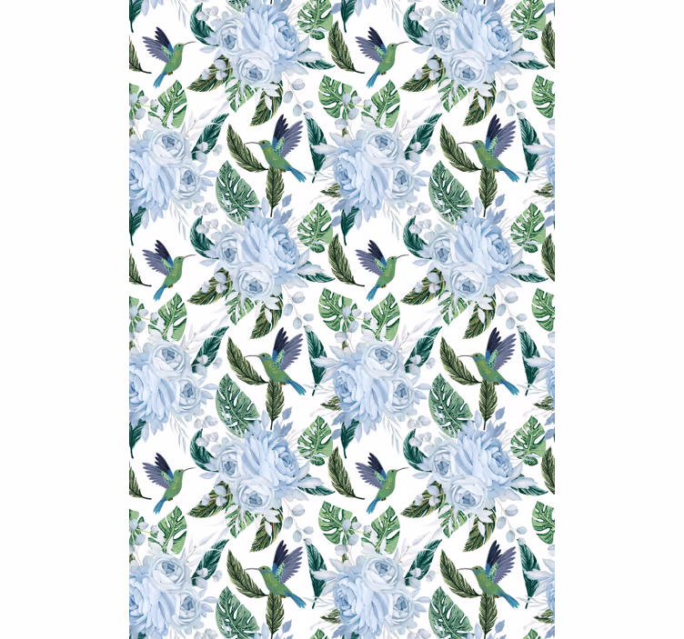 Store enrouleur fleurs et plantes colibris et roses - TenStickers