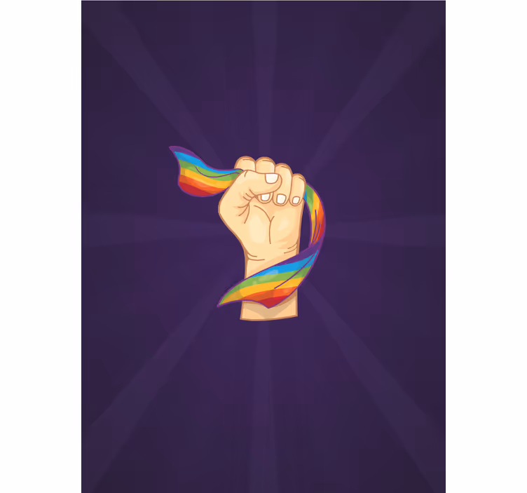 Store enrouleur original poing tenant un arc-en-ciel - TenStickers
