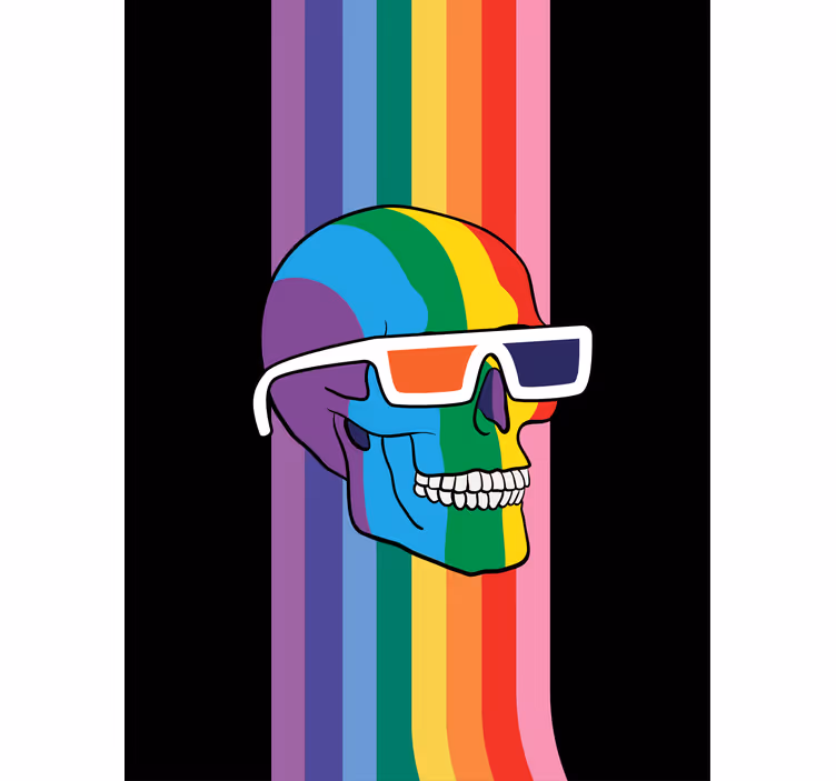 Store enrouleur gamer nuances de crâne arc-en-ciel - TenStickers
