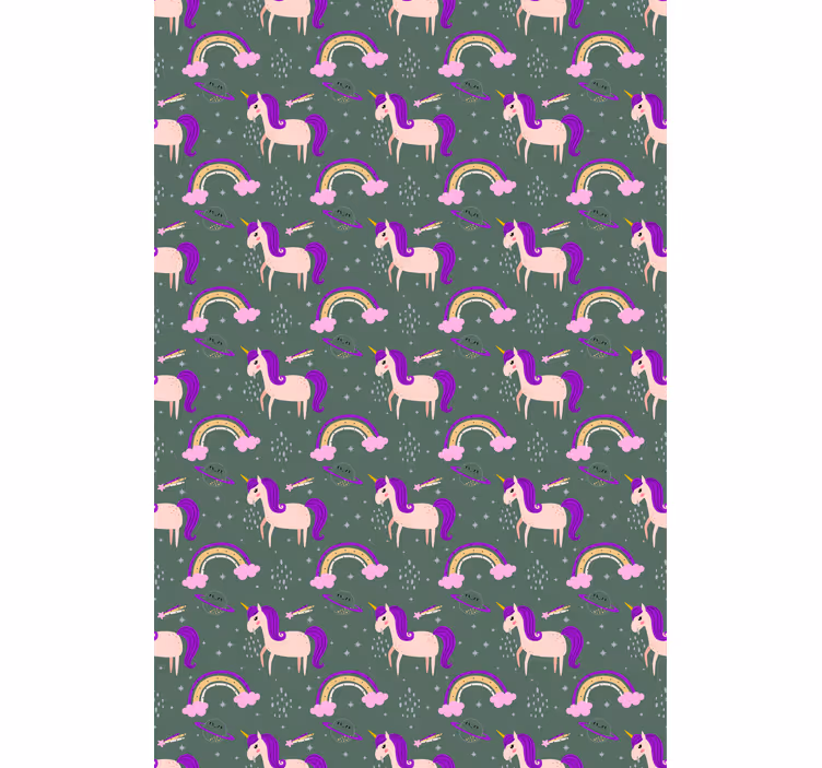 Store enrouleur chambre enfant motif de licorne violette - TenStickers