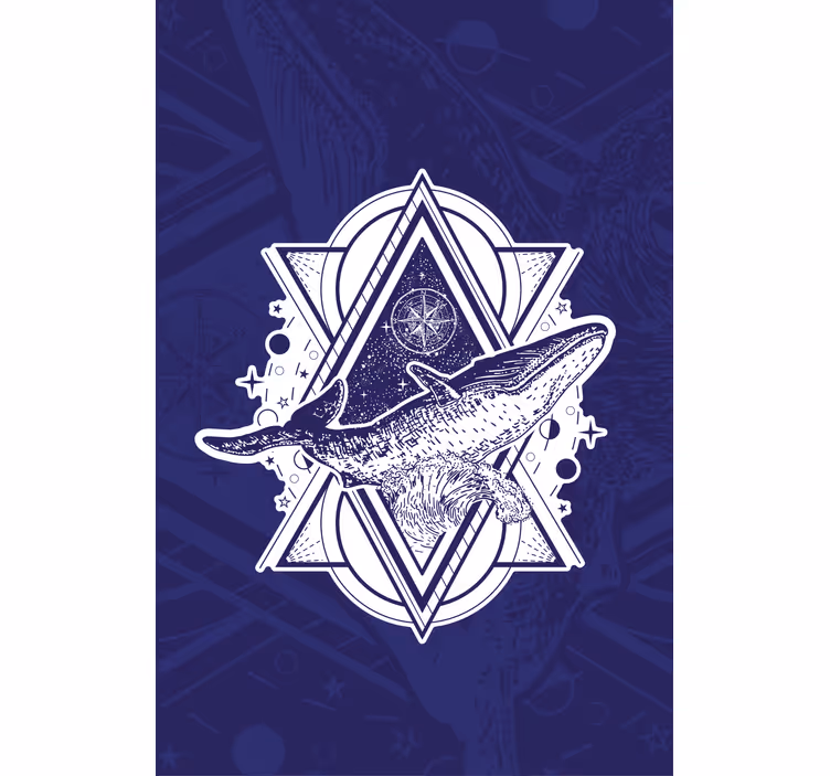 Store enrouleur animaux silhouette de baleine massive - TenStickers