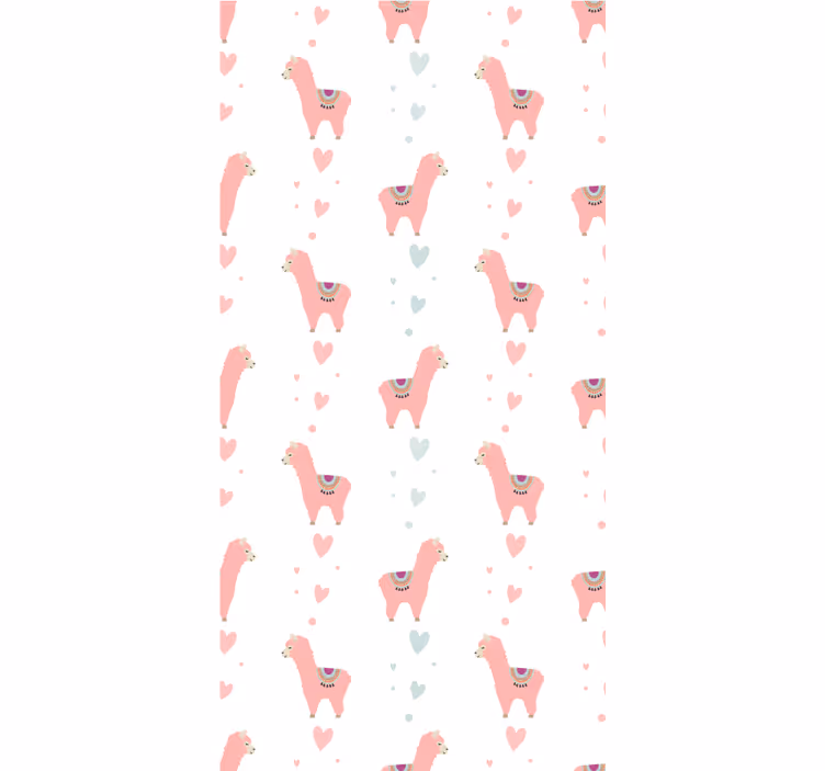 Store enrouleur chambre enfant coeurs d'amour de lama - TenStickers