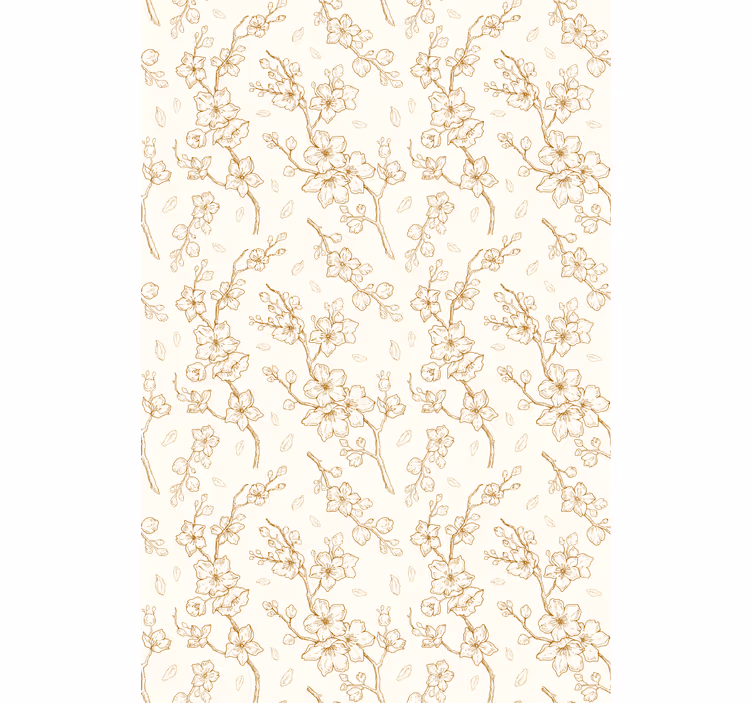 Store enrouleur fleur et plantes motif fleuri beige simple - TenStickers
