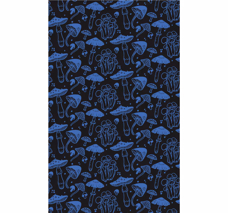 Store enrouleur original motif champignon bleu - TenStickers