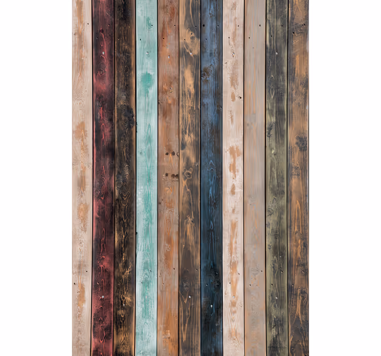 Store enrouleur textures et motifs planches en bois colorées - TenStickers