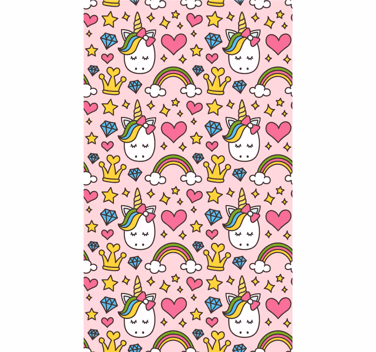 Store enrouleur amusant motif arc-en-ciel de licorne - TenStickers