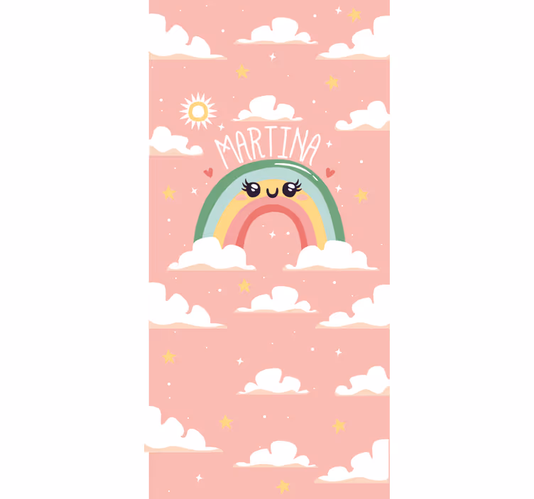 Store enrouleur chambre enfant design arc-en-ciel rose - TenStickers
