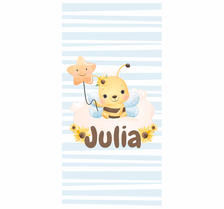 Store enrouleur chambre enfant abeille mignonne avec un nom - TenStickers