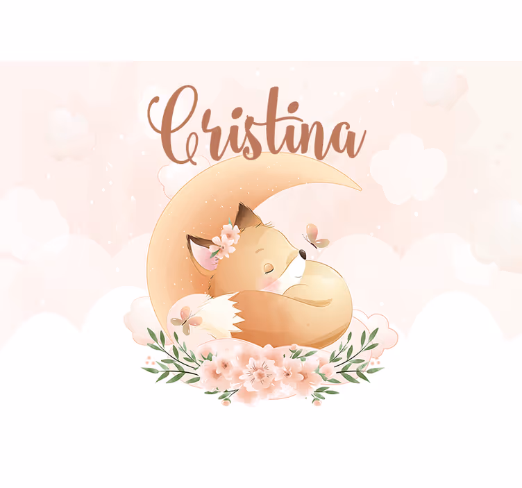 Store enrouleur chambre enfant renard dormant sur lune - TenStickers