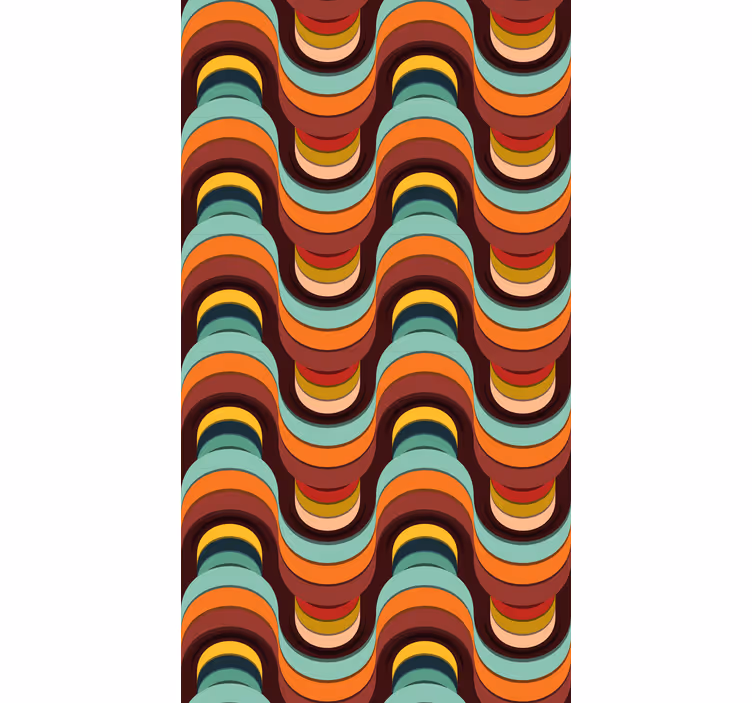 Store enrouleur vintage motif de vague rétro - TenStickers