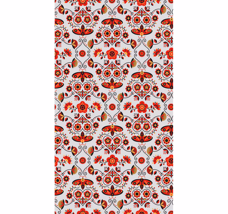 Store enrouleur fleur motif rouge polonais - TenStickers
