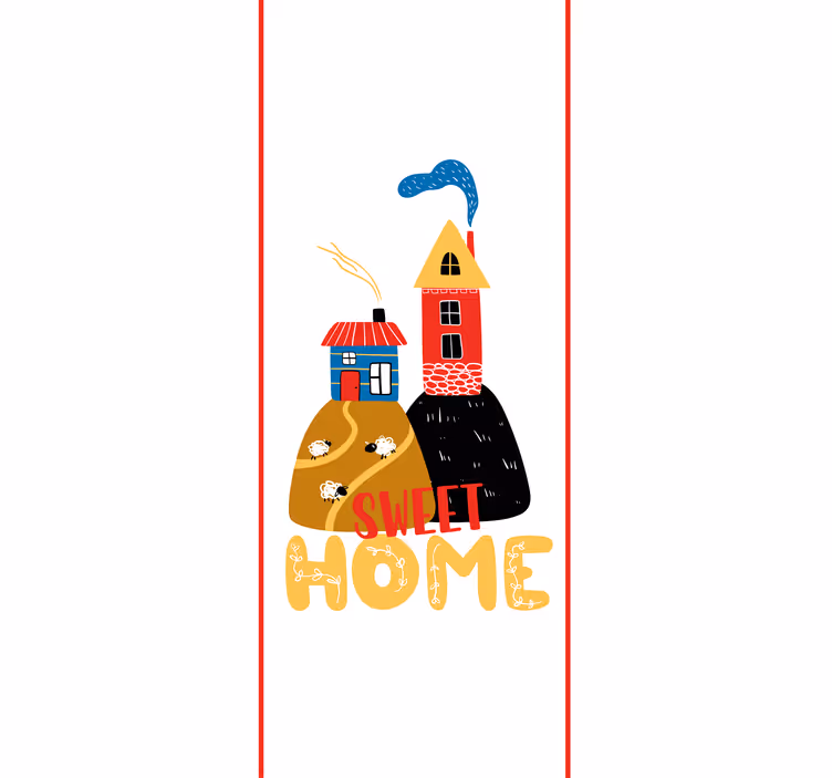 Store enrouleur phrase illustration de maison charmante - TenStickers