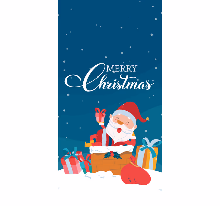 Store enrouleur original le père noël entouré - TenStickers
