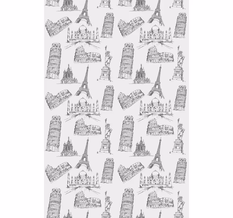 Store enrouleur original silhouettes de monuments célèbres - TenStickers