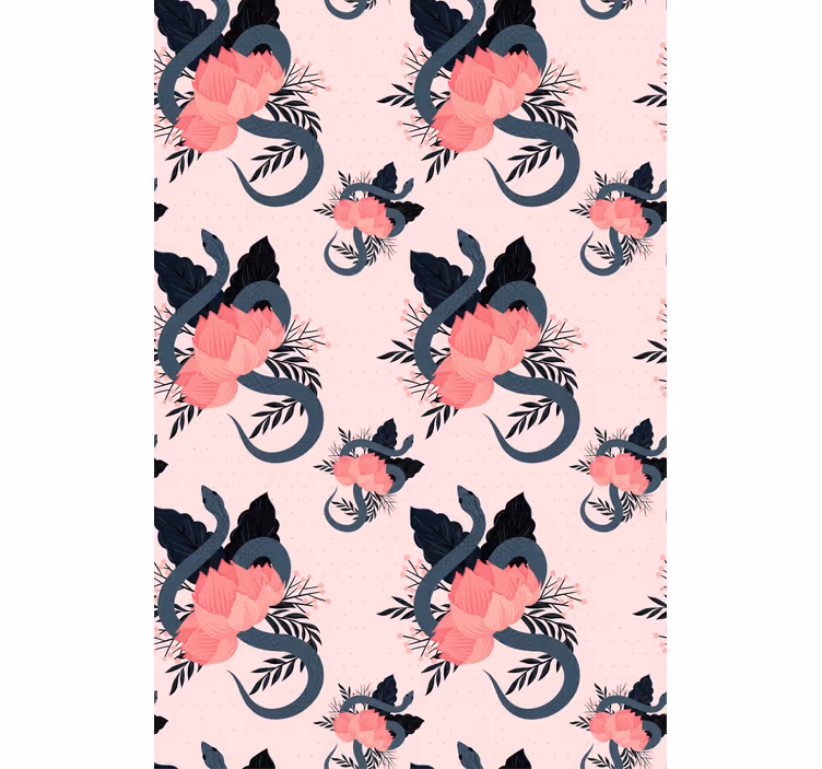 Store enrouleur fleurs et plantes motif floral et serpent - TenStickers