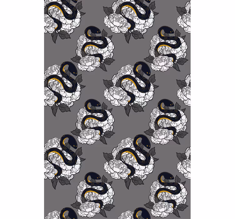 Store enrouleur animaux motif serpent et fleur - TenStickers