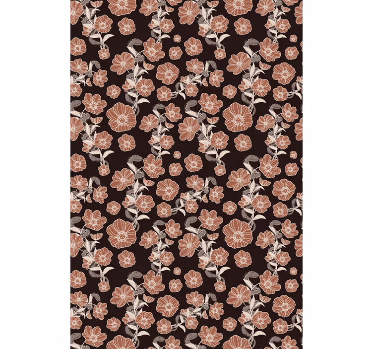 Store enrouleur fleur motif sombre vintage - TenStickers