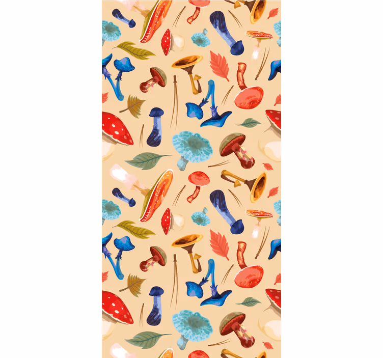 Store enrouleur fruits et légumes motif de champignon coloré - TenStickers