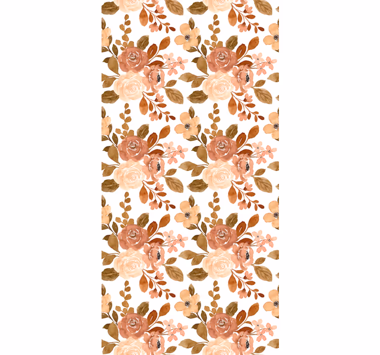 Store enrouleur fleur motif beige romantique - TenStickers