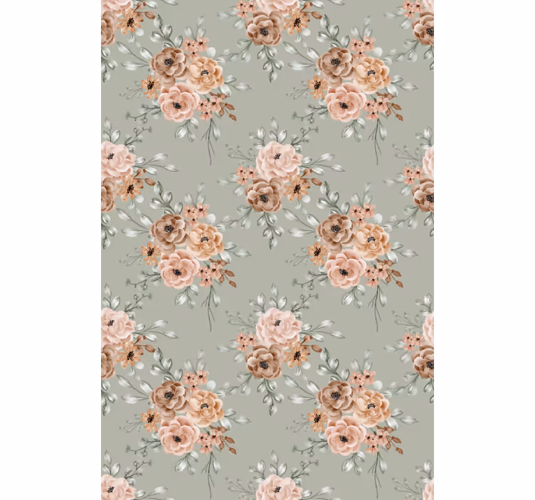Store enrouleur fleur belle composition beige - TenStickers