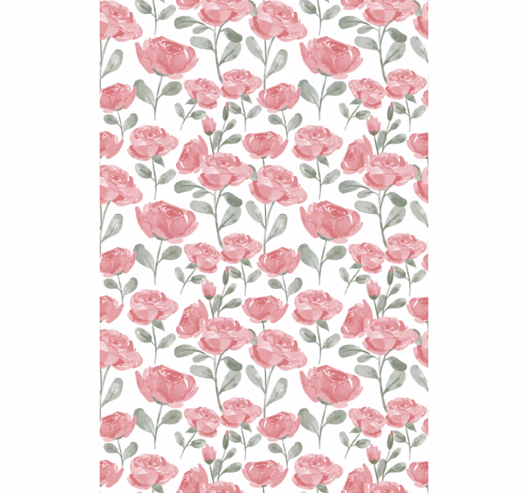 Store enrouleur fleurs et plantes roses aquarelles - TenStickers