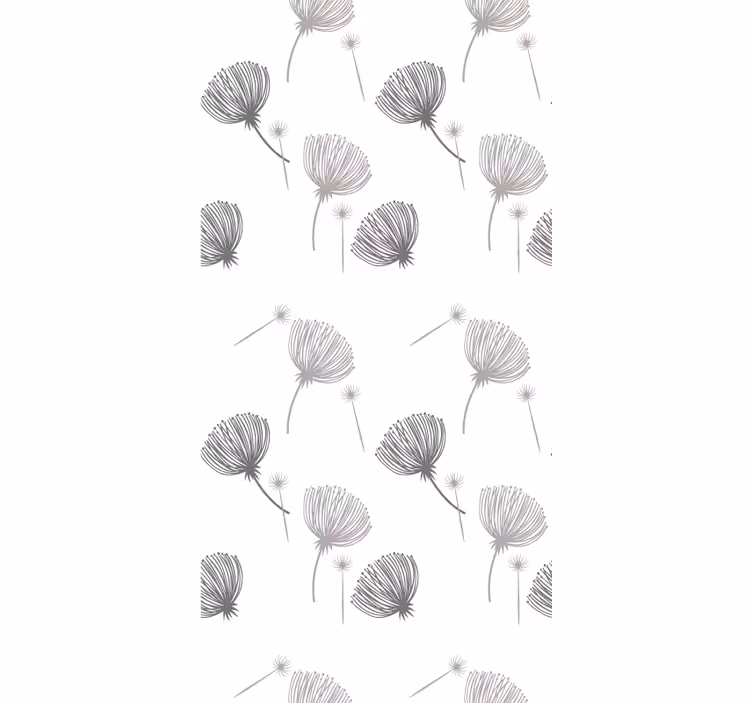 Store enrouleur fleurs et plantes motif gris doux - TenStickers