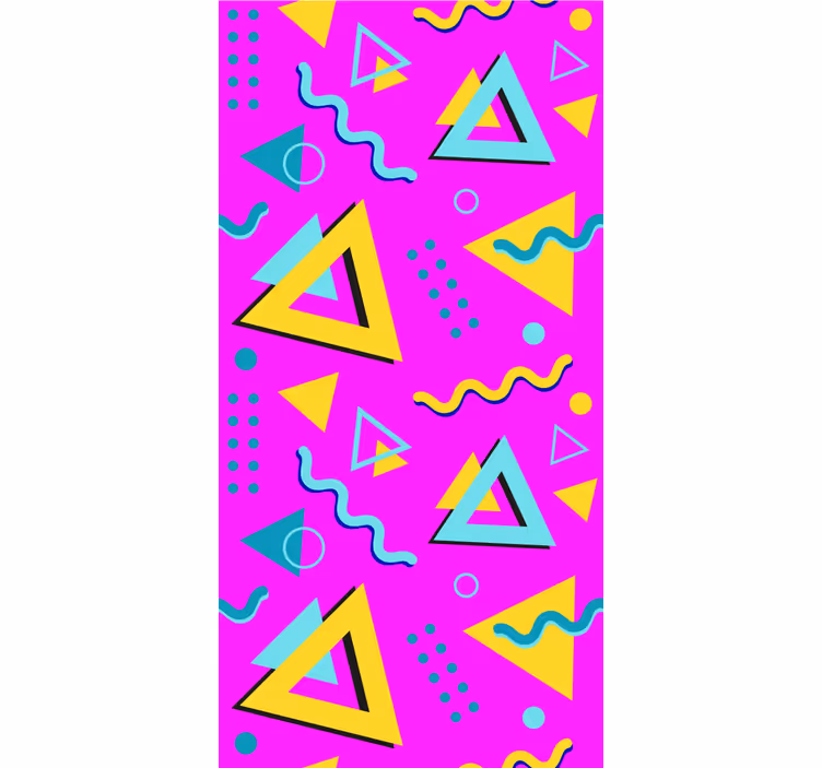 Store enrouleur vintage motif triangles rétro - TenStickers