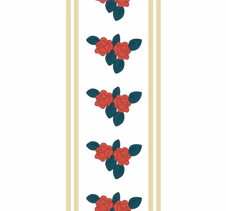 Store enrouleur fleur motif de rose avec des feuilles - TenStickers