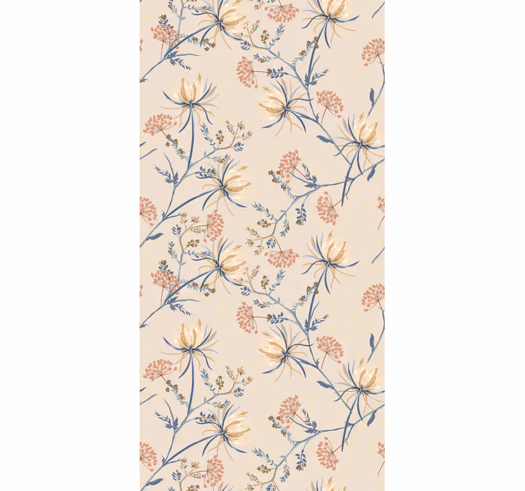 Store enrouleur fleur et plantes motif fleuri beige - TenStickers