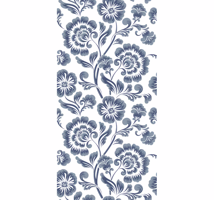 Store enrouleur fleur motifs gris élégants - TenStickers