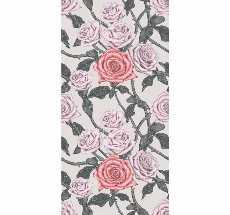 Store enrouleur fleurs et plantes arrangement rose élégant - TenStickers