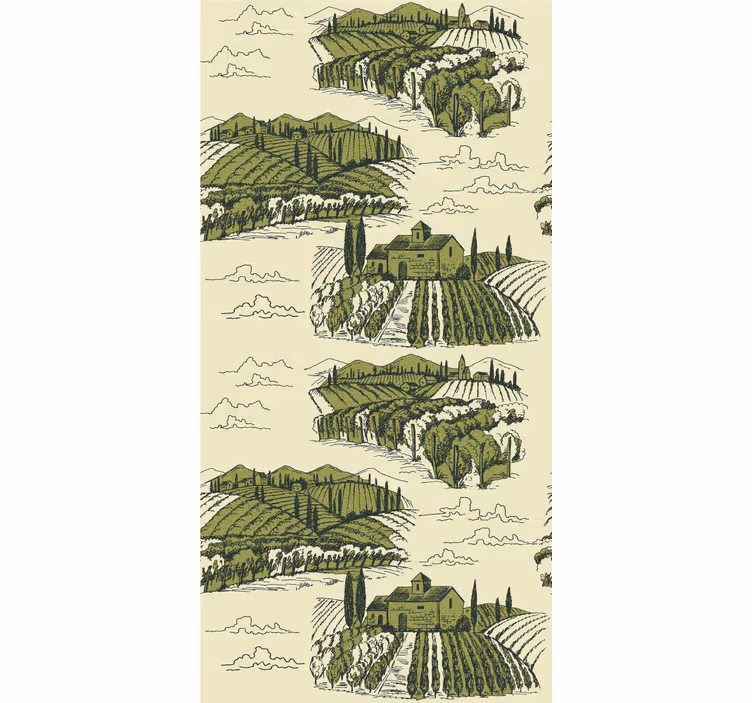 Store enrouleur fleurs et de plantes vue sur vignoble - TenStickers