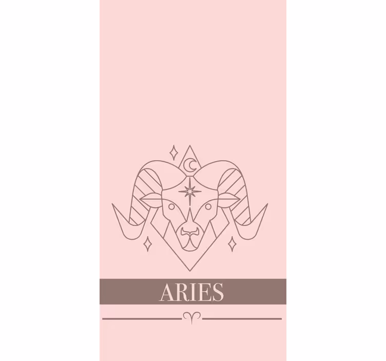 Store enrouleur autres design carte zodiaque bélier rose - TenStickers