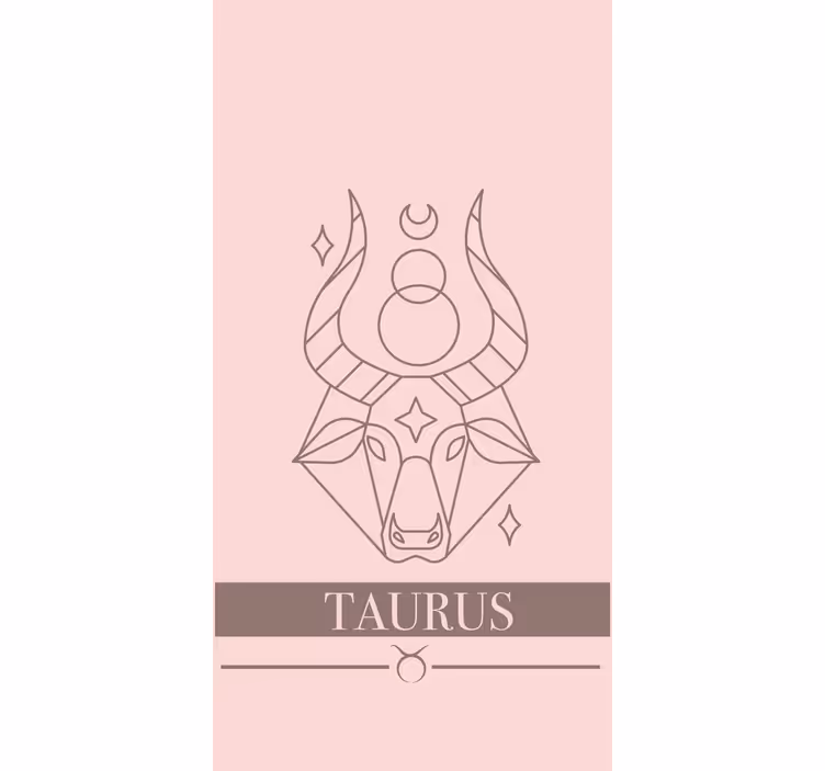 Store enrouleur autres design carte zodiaque taureau rose - TenStickers
