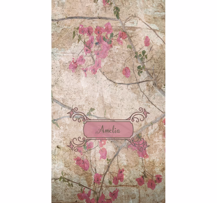 Store enrouleur fleur élégance florale avec nom - TenStickers