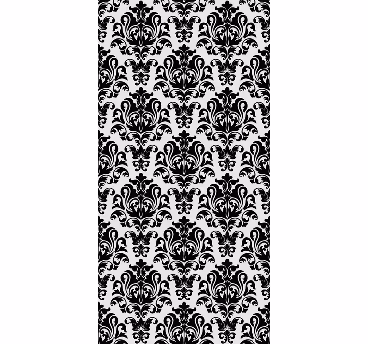 Store enrouleur classique motif floral noir et blanc - TenStickers