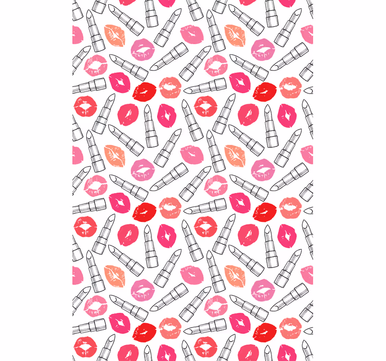 Store enrouleur amusant motifs baisers et rouges à lèvres - TenStickers