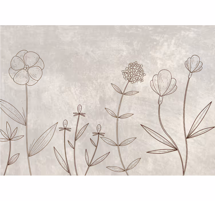 Store enrouleur fleurs et de plantes style scandinave brumeux - TenStickers