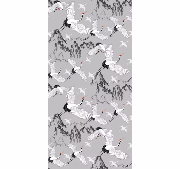 Store enrouleur animaux grues et pics élégants - TenStickers