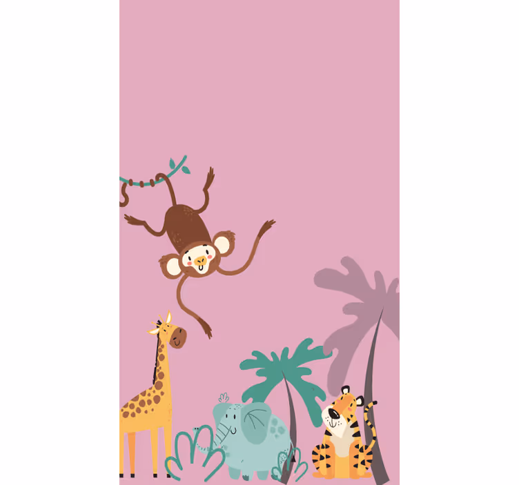 Stores style boho avec animaux de jungle - TenStickers