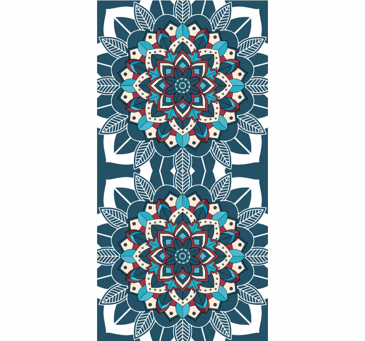 Store enrouleur textures et motifs élégants carreaux bleus - TenStickers